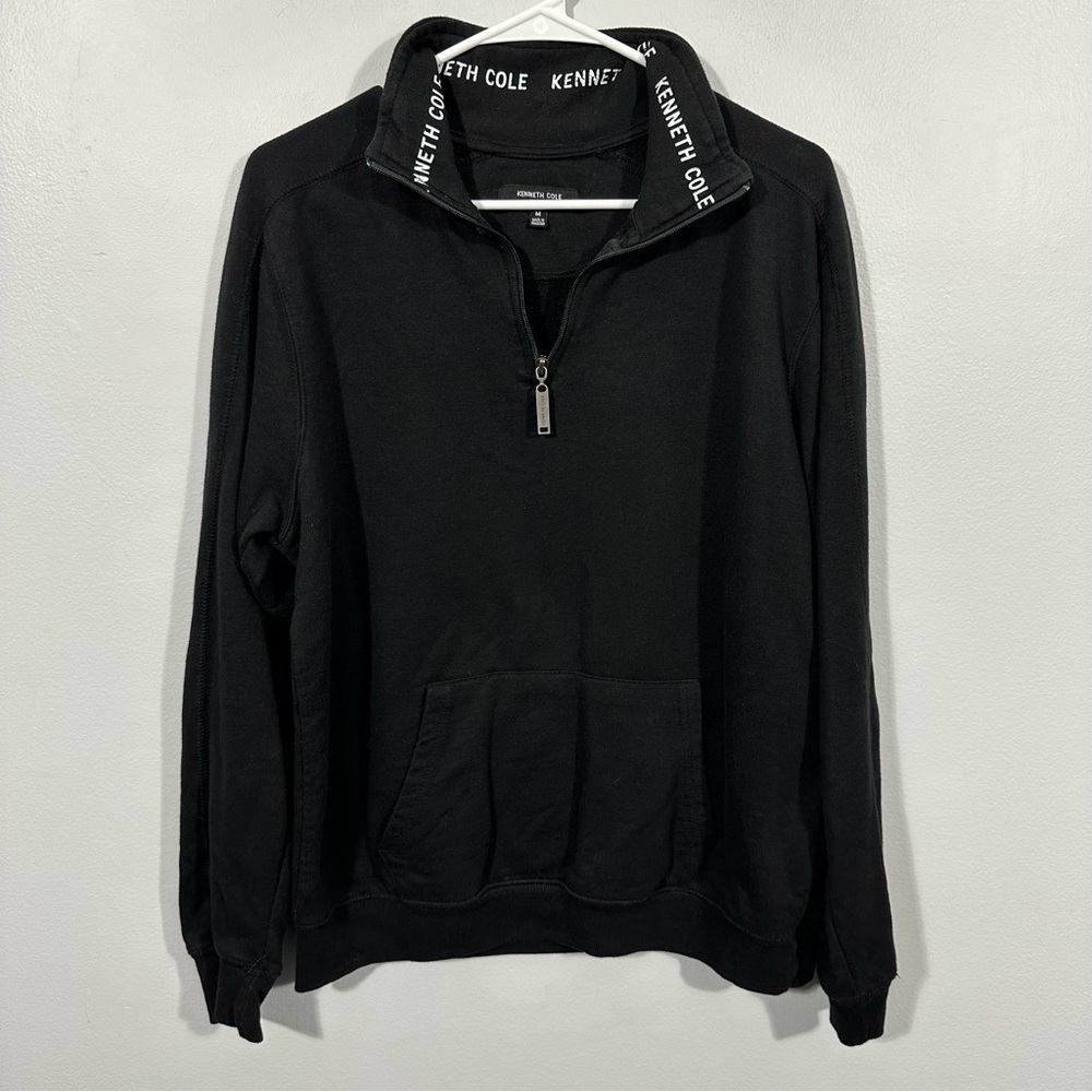 Kenneth Cole Black Quarter-zip Pullover Size Medium